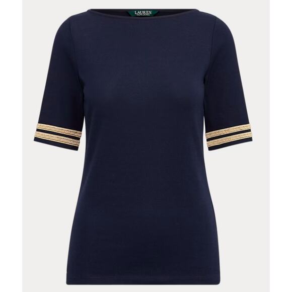 Ralph Lauren boatneck, NWT Blue embossed buttons for signature Lauren style - Picture 1 of 11